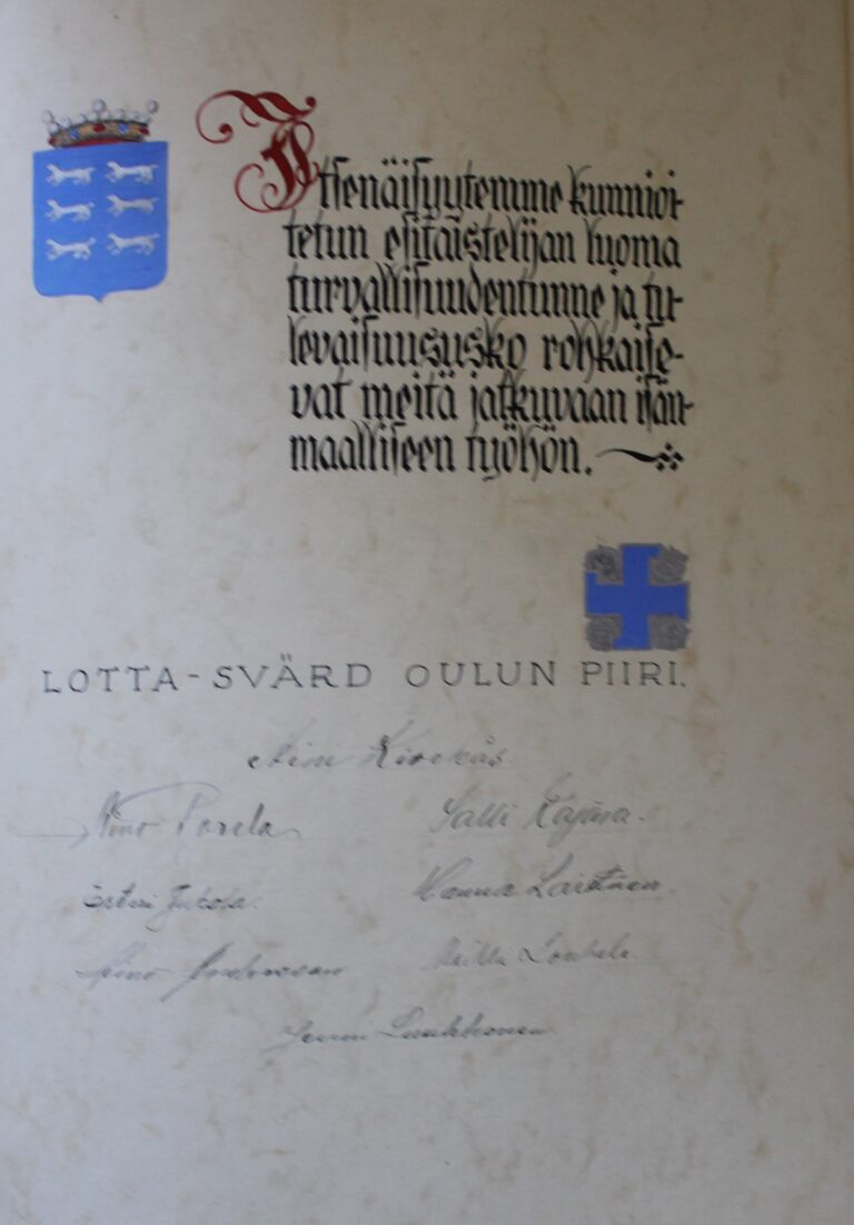 Lotta-Svärd Oulun piiri. Kuva Perinneyhdistys