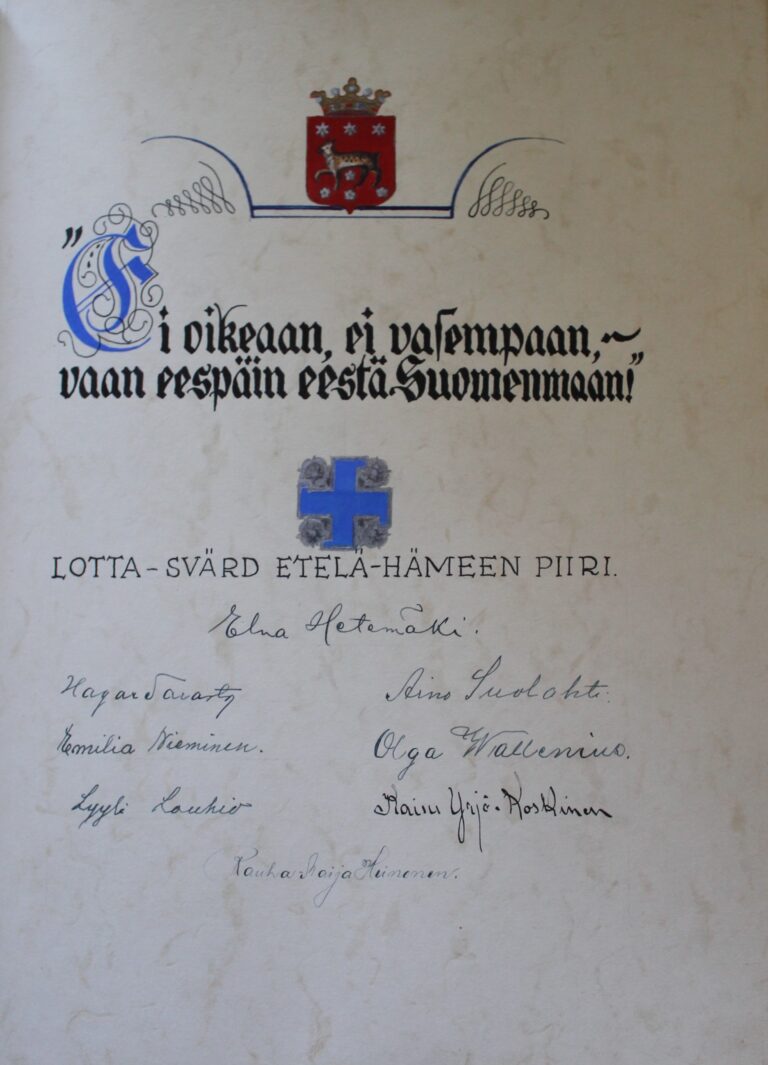 Lotta-Svärd Etelä-Hämeen piiri. Kuva Perinneyhdistys